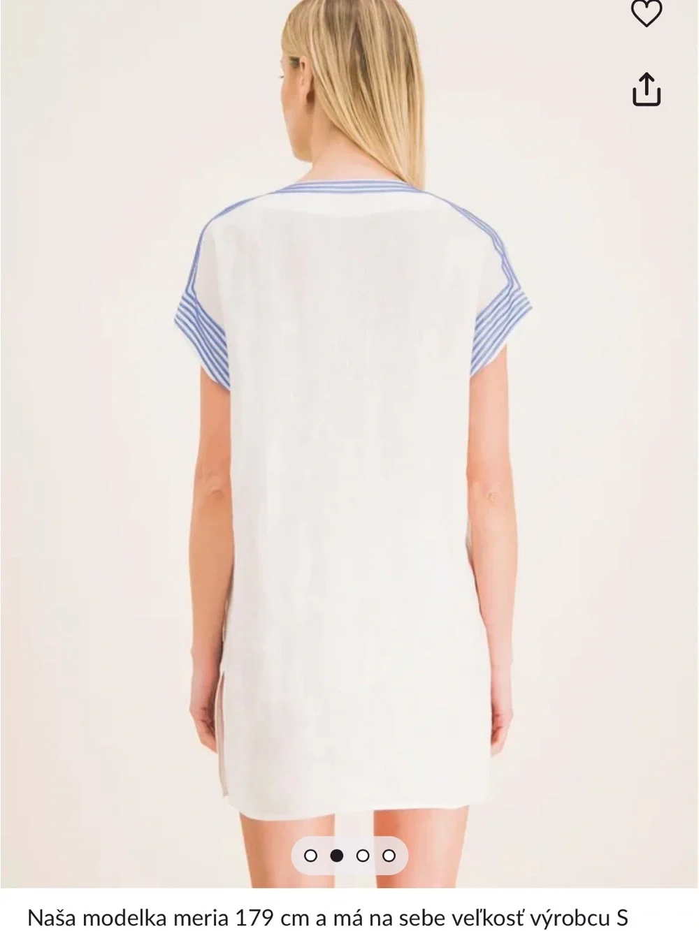 New Tory Burch White Cover-Up with Blue Embroidered V-Detail